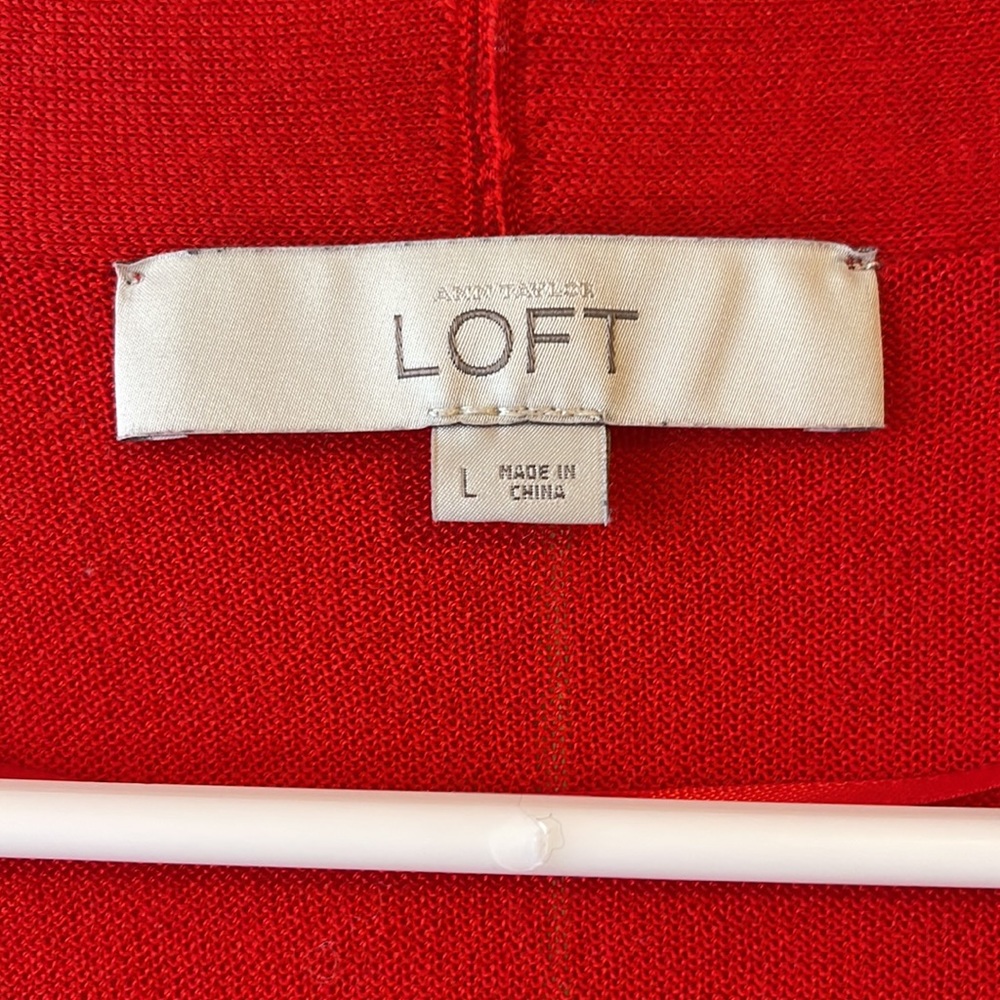 Loft sweater cardigan in large red - Picture 2 of 5